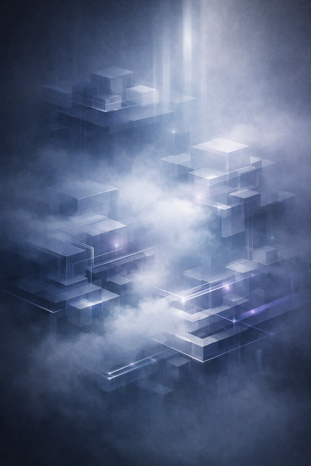 Illustration éditoriale représentant un système Cloud complexe partiellement obscurci par une brume, symbolisant une valeur réelle mais difficile à rendre lisible dans des environnements techniques avancés.